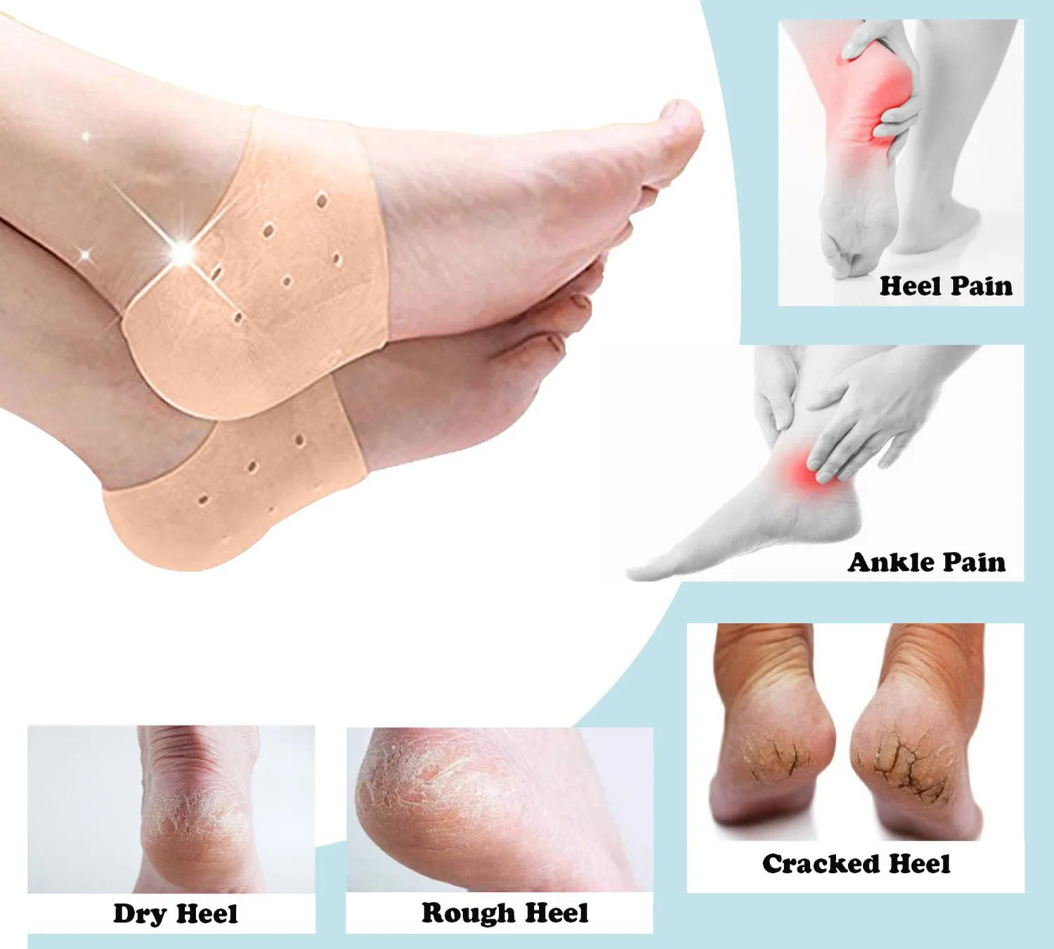 Moisturizing Silicone Gel Heel Socks photo 3