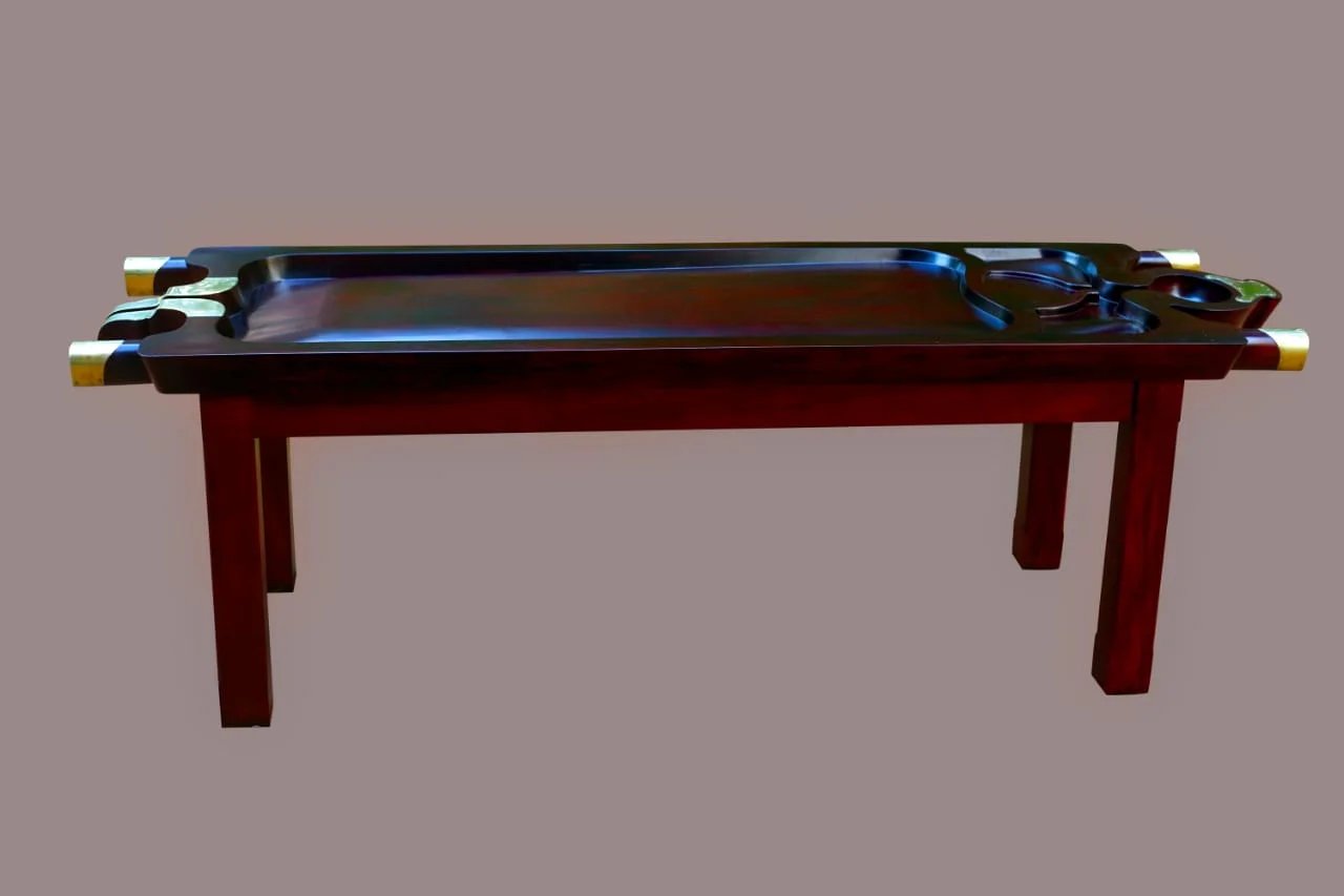 Wooden panchakarma massage table